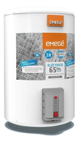 Imagen 1 de 2 de Termotanque Eléctrico Emege 65 Litro Carga Inferior Ttqe65em