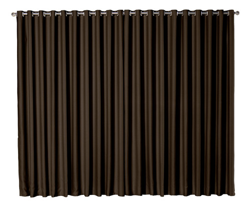 Cortina Blackout Grande Sala 6,00 X 2,30 Tecido Supremo Luxo Cor Tabaco
