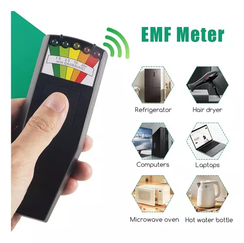 Medidor EMF de 5 LED, detector de campo magnético, caza de