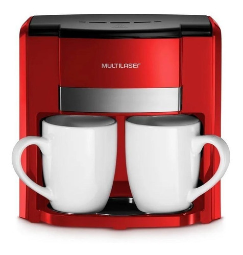 Imagen 1 de 5 de Cafetera Multilaser Gourmet 2 Xícaras semi automática roja de filtro 220V