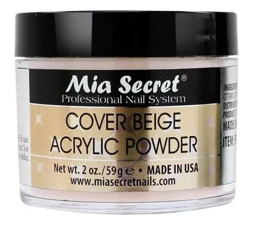 Acrilico Cover Beige Mia Secret 59grs  Uñas Esculpidas