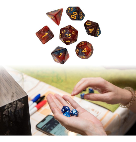 2 X 7 Piezas D4 D8 D10 D12 D20 Dados Acrílicos Para