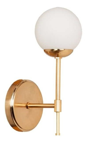 Aplique 1 Luz Elyn Bronce Mate Globo Vidrio 15cm Apto Led Ii