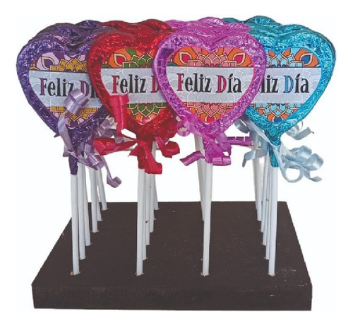 Paletas De Chocolate Regalo Souvenir Feliz Día Alegría Color