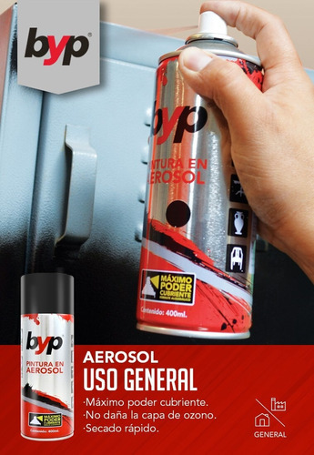 Imagen 5 de 6 de 3 X Pintura Aerosol Byp Esmalte Acrílico, Colores 400ml