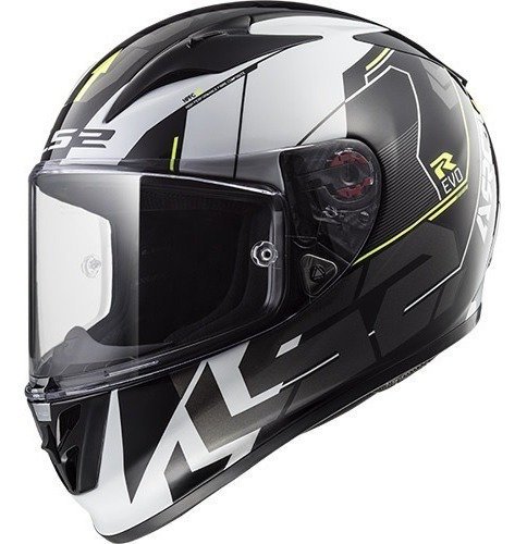 Casco Integral Ls2 323 Arrow R Evo Tec Negro Blanco Bamp