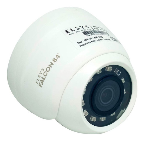 Câmera Dome Plástica Elsys Falcon 84 2mp 20m Bnc-pfhd 236 D Cor Branco