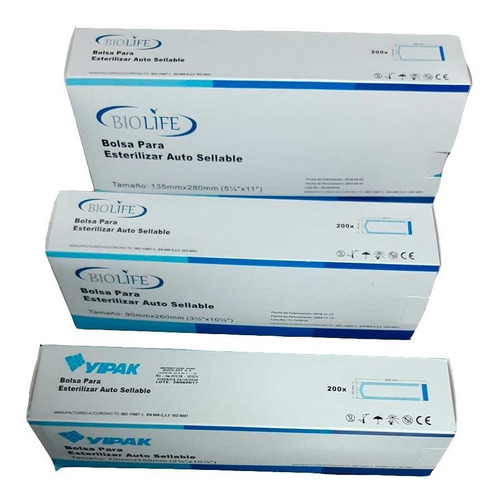 Imagen 2 de 2 de Bolsa Autosellable Para Esterilización Yipak 70mm X 260mm