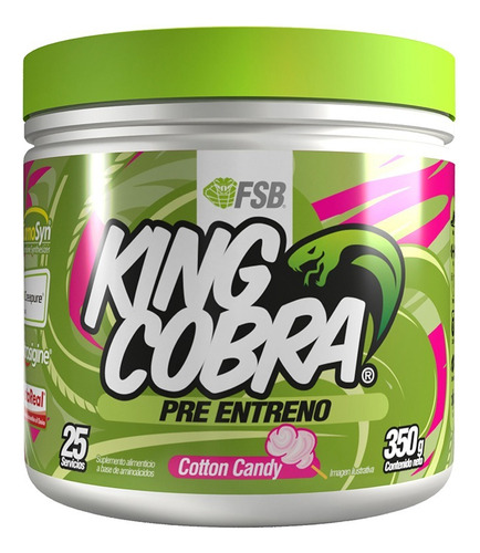 Fsb King Cobra Carnosyn Carnipure Creapure 25 Serv Sabor Cotton Candy
