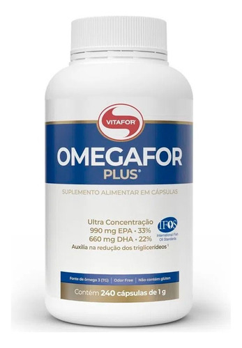 Omegafor Plus 240 capsulas Ômega 3 Ultra Concentrado EPA DHA Vitafor