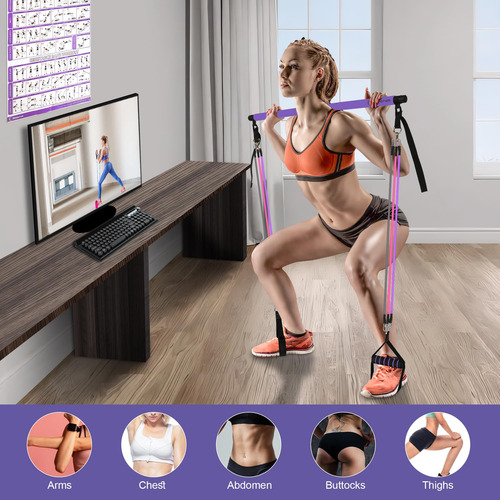 Kit Multifuncional De Barra De Pilates Para Gimnasio En Casa