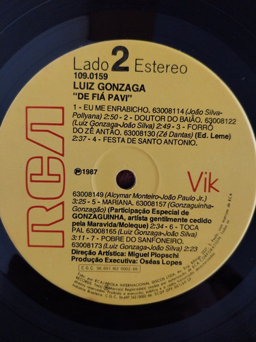 Lp Luiz Gonzaga Gonzagão - De Fiá Pavi Disco De Vinil (Usado)