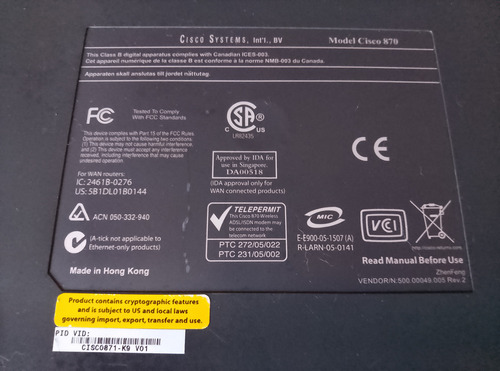 Router Integrado Cisco 871-k9 (Usado)