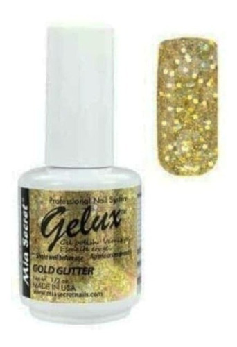 Smalte Permanente  Gelux By  Mia Secret Gold Glitter 