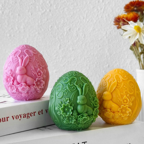 Molde 3d De Silicona Para Huevos De Pascua Y Velas De Aromat