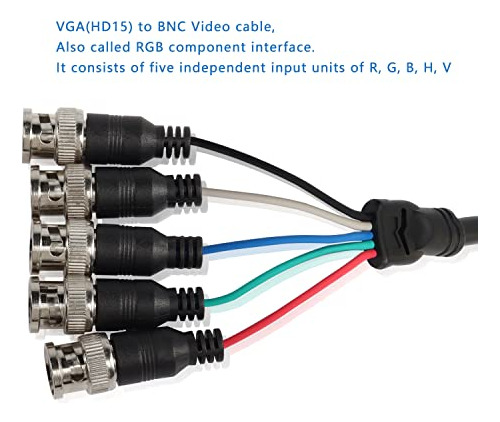 Cable Adaptador Meiriyfa Vga A Bnc, Hd15 Vga A 5 Bnc Rgbhv M