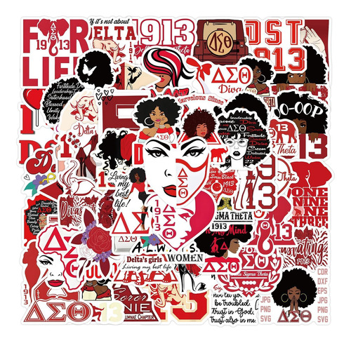 Delta Sigma Theta Sorority Pegatinas 60pcs Favores De Fiesta