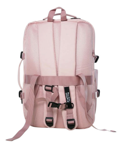 Mochila Viajera Carry On 20 Reforzada Impermeable Cabina Rosa Claro Liso