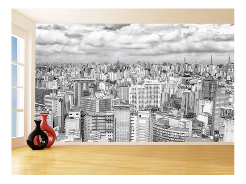 Papel De Parede 3d Cidade São Paulo Prédios Céu 3,5m Ncd341