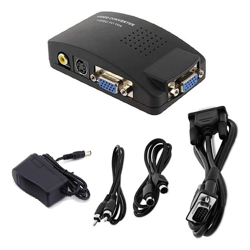Consola Conversor Vga A Rca O S-video Con Cable Con Audio-..