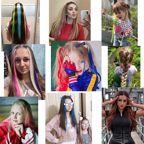 Imagen 3 de 3 de Extensiones De Pelo Mechas De Color Pack 6 Con Micropinches