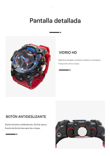 Reloj Deportivo Rojo Cronógrafo Doble Pantalla Resistente Go (Usado)