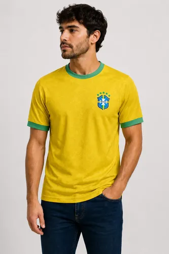 Camiseta Torcedor Copa Do Brasil Seleção 3d Amarelo Gg