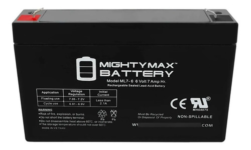 Bateria 6v 7ah 6 Voltios 7 Amperios Ups Lámpara Emergencia