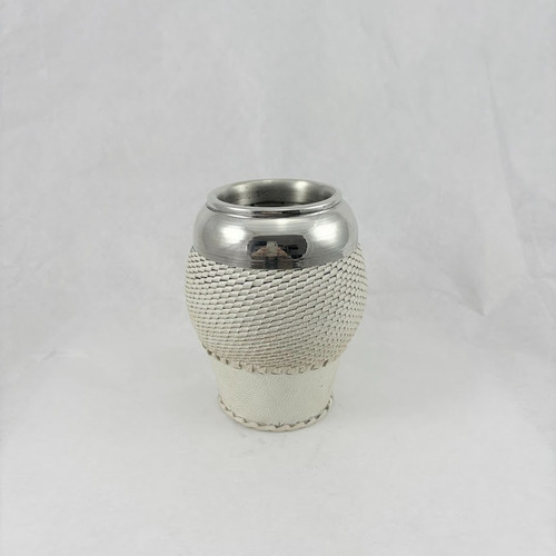 Torpedo Trenzado Cuero Crudo Beige Tejido