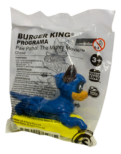 Muñeco Chase Paw Patrol Colección Burger King 2023