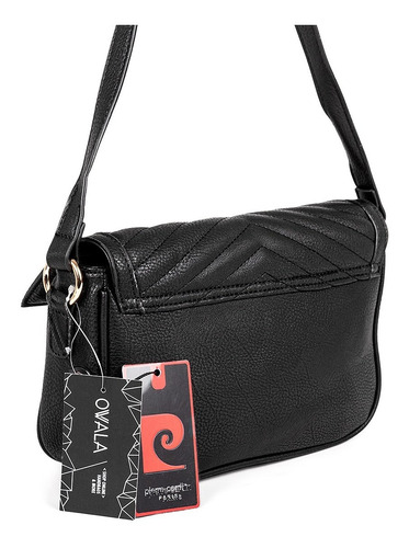 Cartera Bandolera Mujer Cuero Sintetico Negra Pierre Cardin