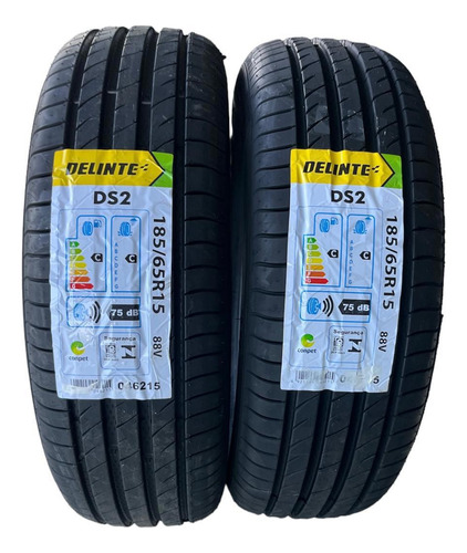 Kit 02 Pneus 185/65 R15 Delinte Ds2 Onix Agile Montanaprisma