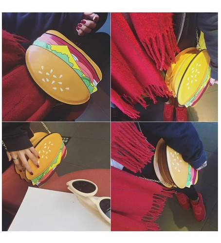 Imagen 7 de 7 de Bolsa En Forma De Hamburguesa Crossbody Kawaii