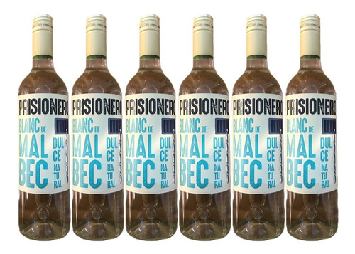 Vino Prisionero Blanc De Malbec Dulce Natural X750cc Caja X6