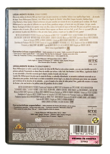 Legalmente Rubia 1 & 2 Dvd Legally Blonde Doblada Al Español (Usado)