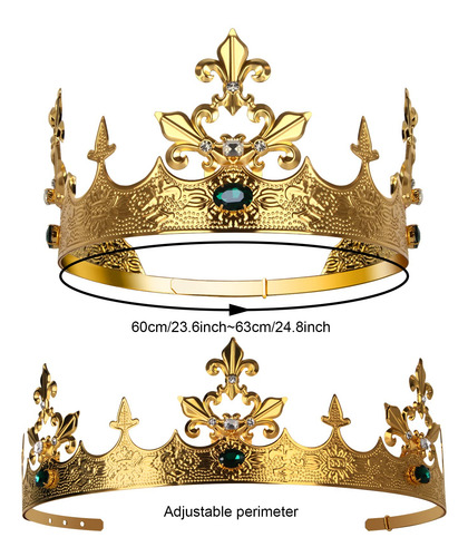 Corona De Rey Ajustable Para Hombre Disfraz Medieval