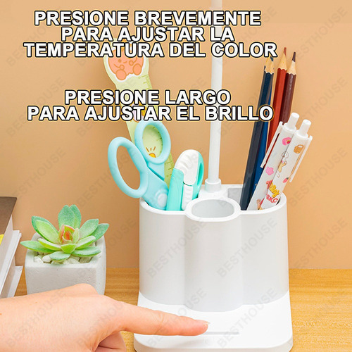 Lampara Escritorio Led Lamparas Recargable Con Porta Lapiz