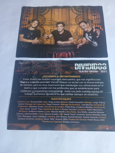 Divididos Programa Concierto En El Ópera 2021 (Usado)