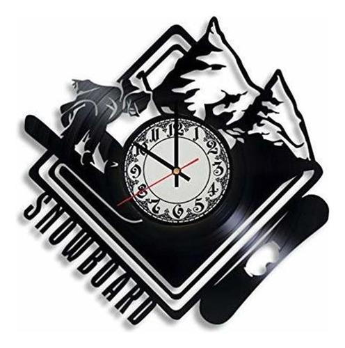 Reloj De Pared De Vinilo Con Diseño De Snowboard - Rega