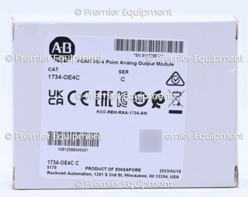 * Sealed Allen Bradley 1734-oe4c /c I/o 4 Point Analog O Ddh