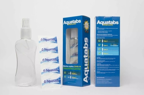 Sanitizante Y Antivirus Aquatabs Aprobado Por Cofepris 1.2l 