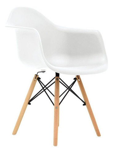 Silla Fija De Diseño Eames Con Brazo Bonno Blanco