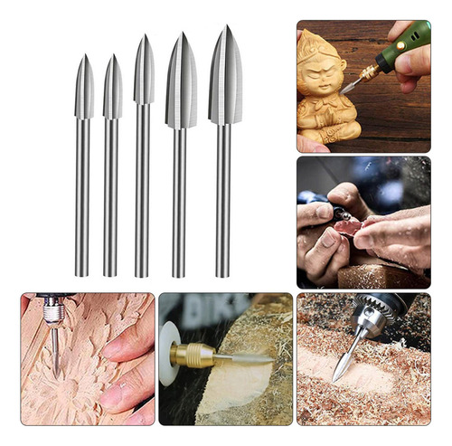 Juego De Brocas For Tallar Y Trabajar La Madera De 5 Piezas