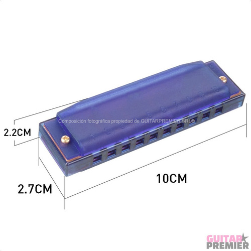 Imagen 8 de 10 de Armonica Diatonica Blusera En Do Colores Reforzada + Estuche