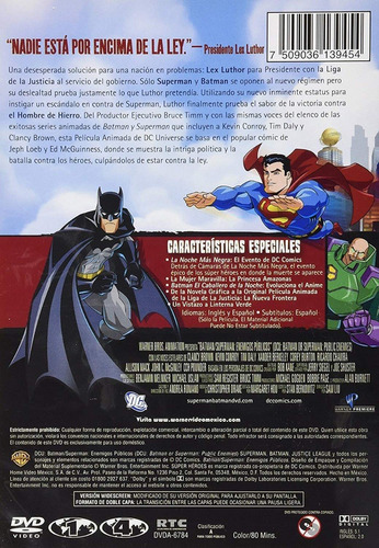 Superman Batman Enemigos Públicos Película Dc Comics (dvd) | MercadoLibre