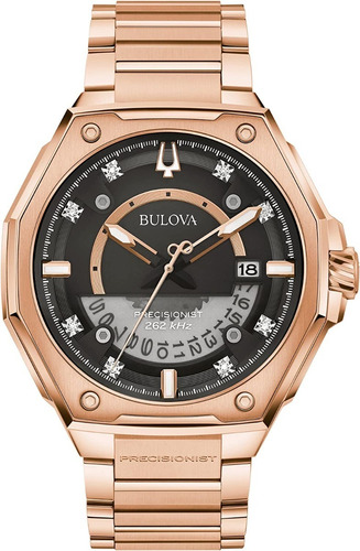 Reloj Bulova Precisionist X Oro Rosa 97d129 8 Diamantes 