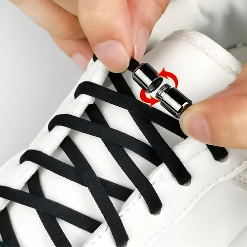 Elastic Shoelace Lacarco para hombre y mujer, zapatillas para correr, color naranja fosforescente