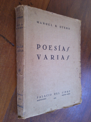 Poesías Varias - Manuel B. Otero 1931 Uruguay