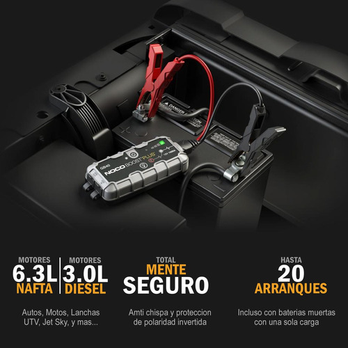 Imagen 3 de 10 de Arrancador Portatil Auto Power Bank Cargador Usb Noco 1000a