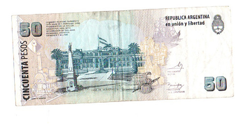 Billete Sarmiento Serie H (circulado) Error Gota De Tinta